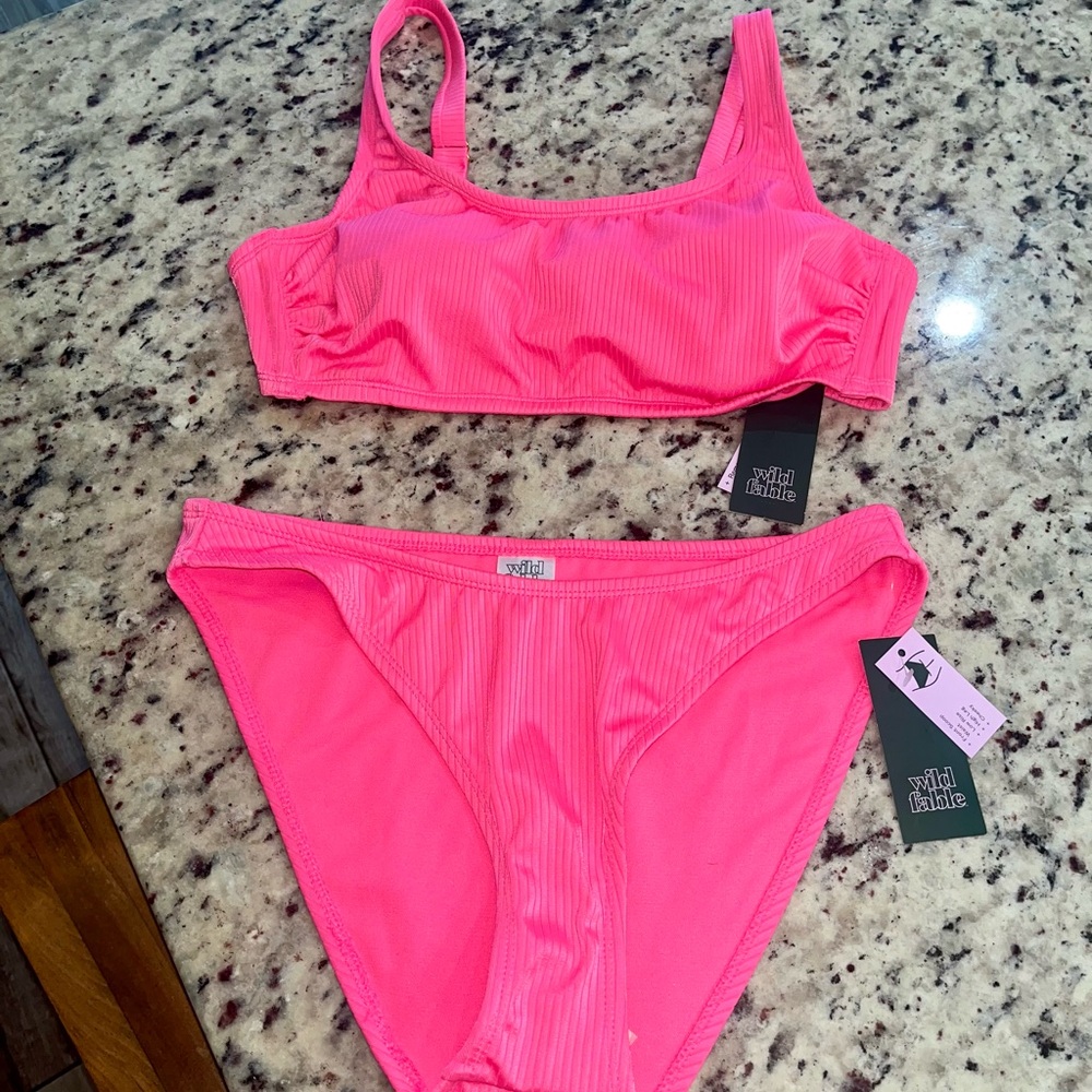 Wild Fable Neon Pink Bikini Set